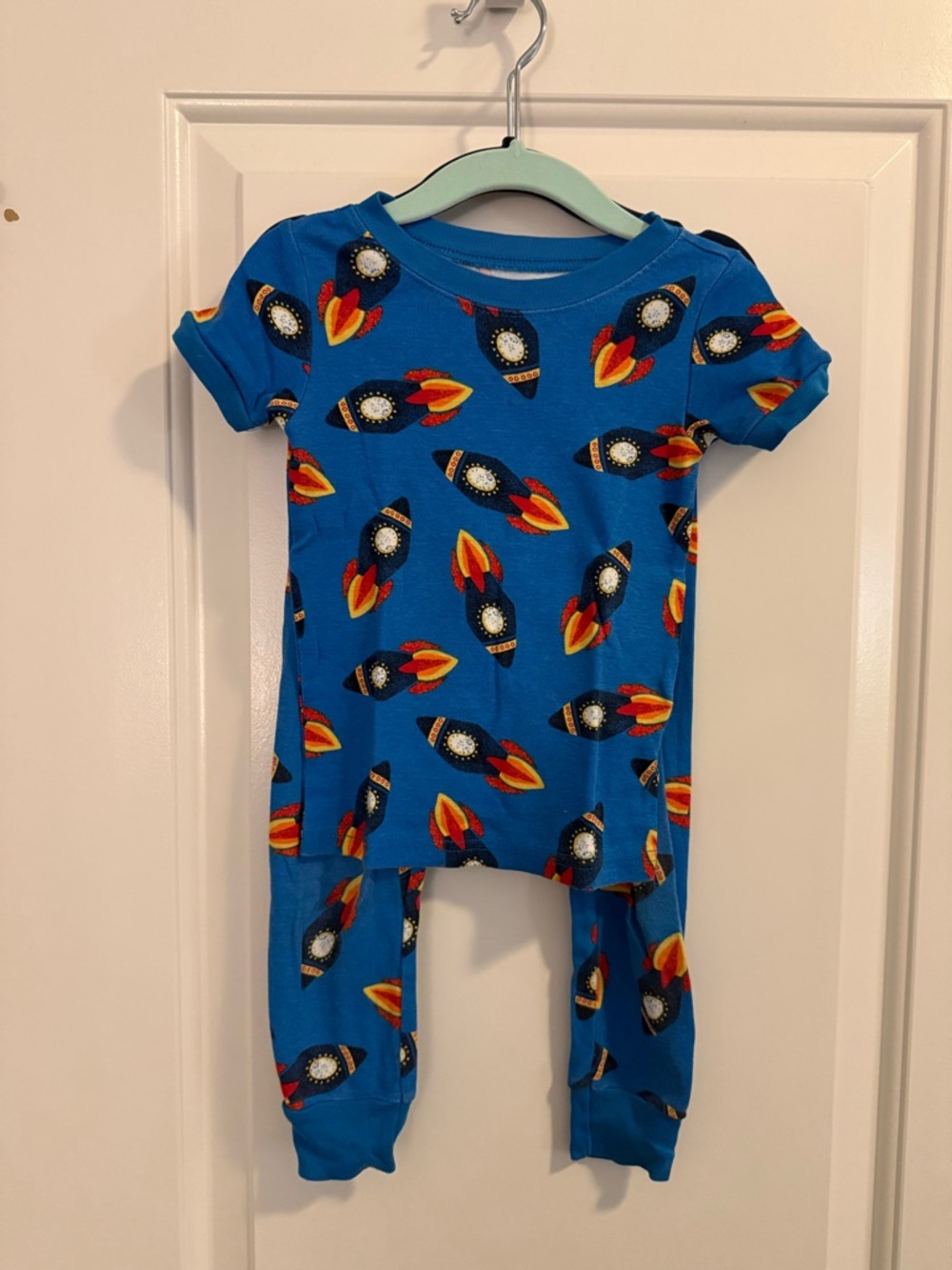 Old Navy Blue Rocket-Print Kids Pajama Set